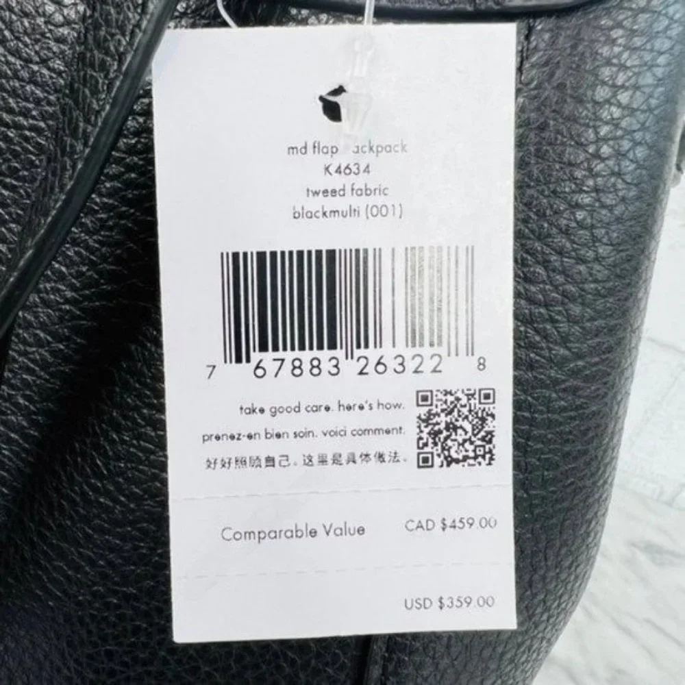 Kate Spade Leila Tweed Fabric Medium Flap Backpack